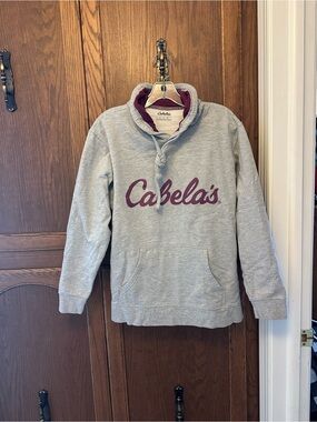 Cute Cabela's Gray and purple Hooded Pullover